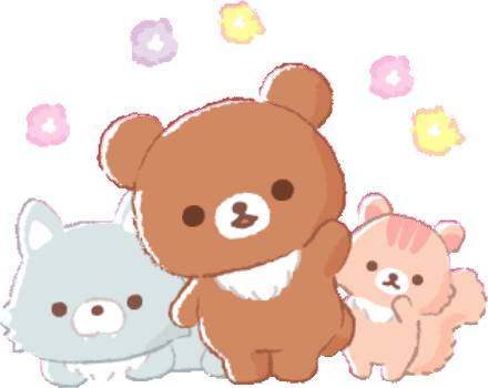 Набор стикеров 【英文】Rilakkuma Friends of Chairoikoguma для WhatsApp 1