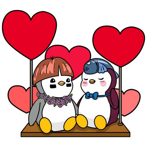 Набор стикеров Pudgy Penguins Valentine's Day для WhatsApp 1